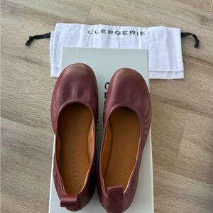 Clergerie Deep Red Burgundy Oxblood Garnet Molly flats